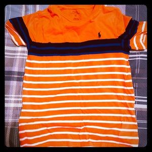 Polo t shirt orange stripe size 6